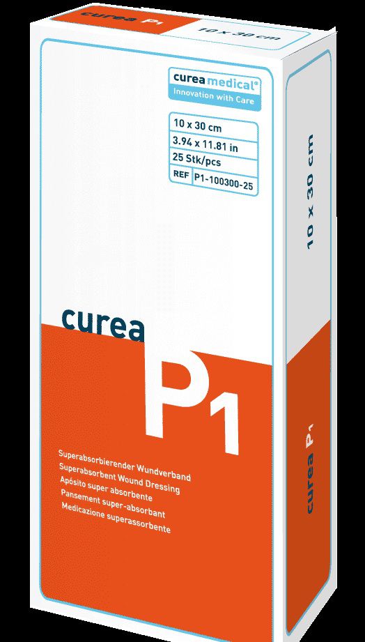 CUREA P1 superabsorb.Wundauflage 10x30 cm
